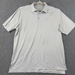 Peter‎ Millar Short Sleeve Polo Men's XL White Polka Dot Logo